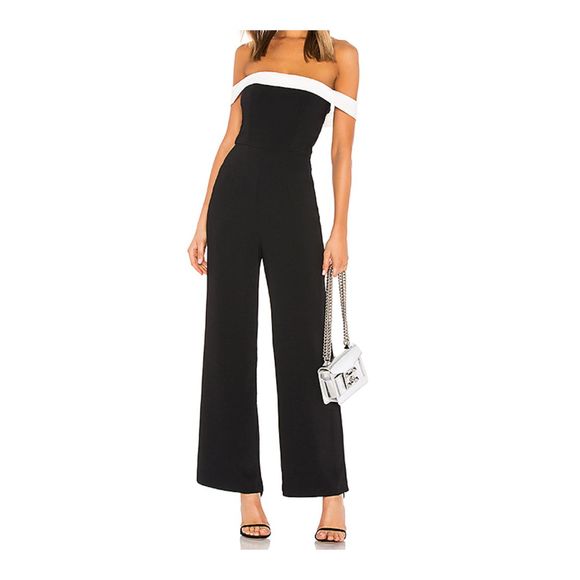 superdown Camilla Color Block Jumpsuit Black - Picture 1 of 7
